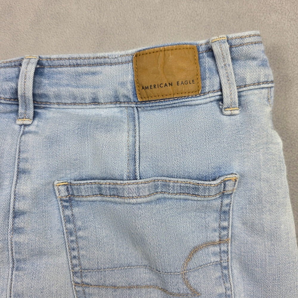 American Eagle Skirt Women Size 2 Light Blue Super Stretch Light Wash - Picture 5 of 6